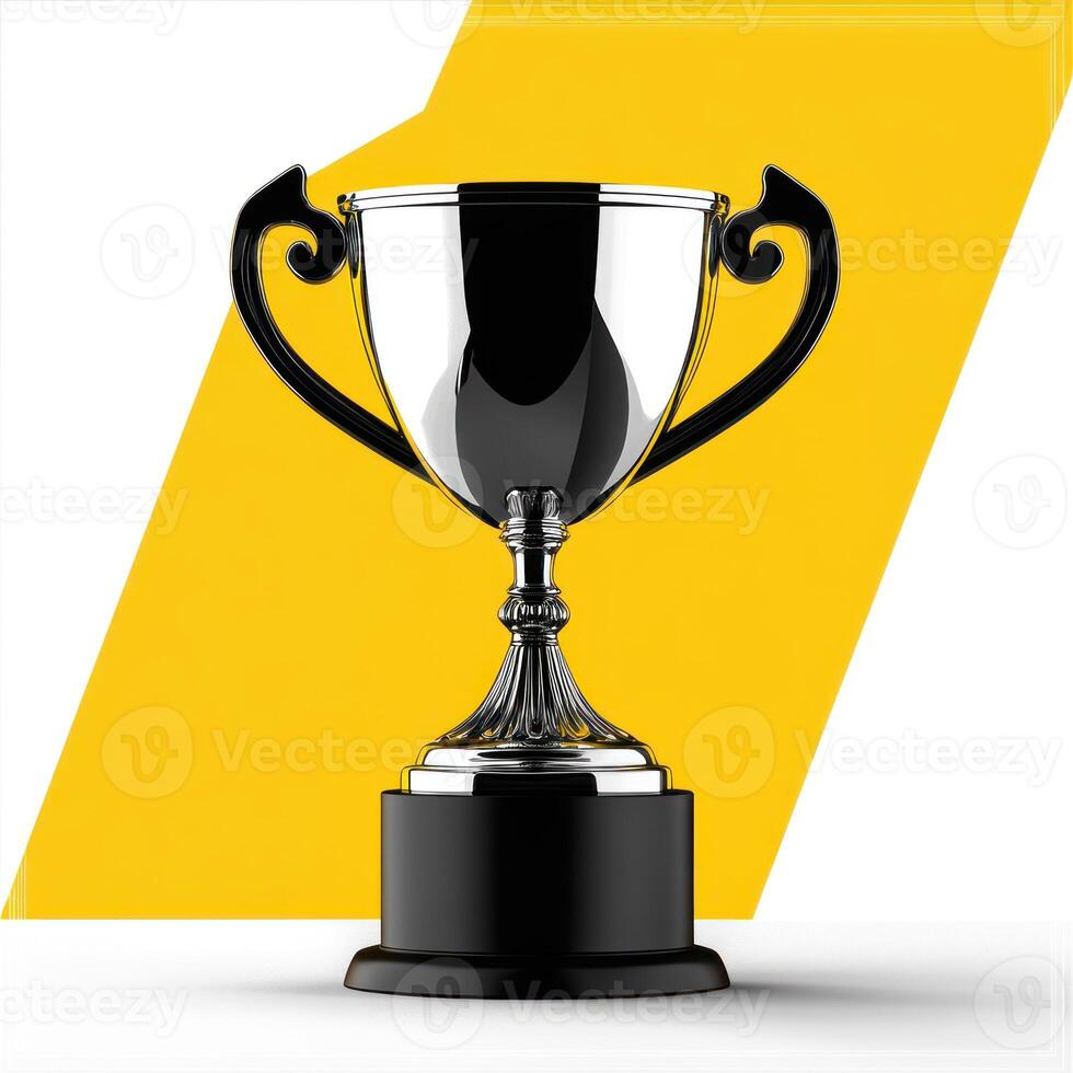 Shiny trophy on a white background photo