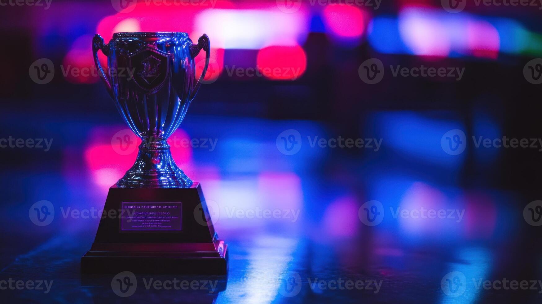 Award trophy in vibrant lighting photo