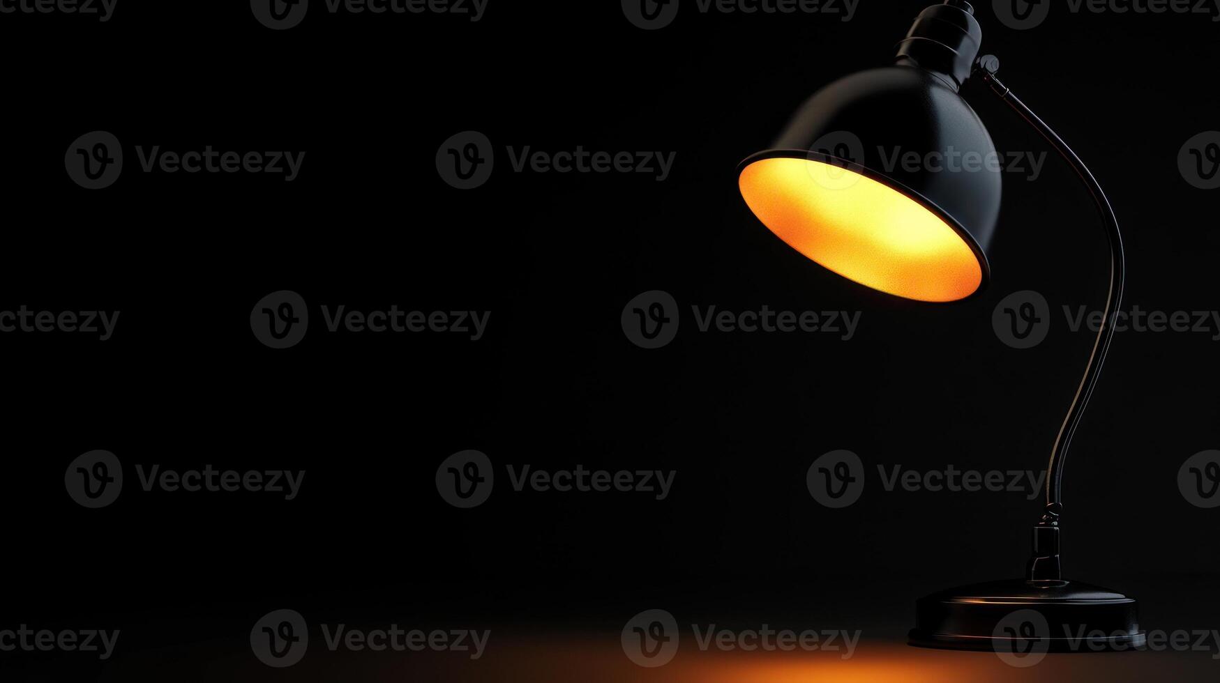 Desk lamp in dark studio photo