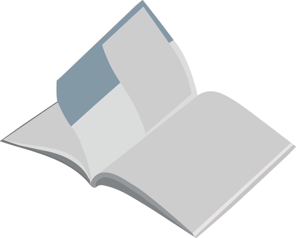 Open book illustration showing blank pages from an isometric point of view vector