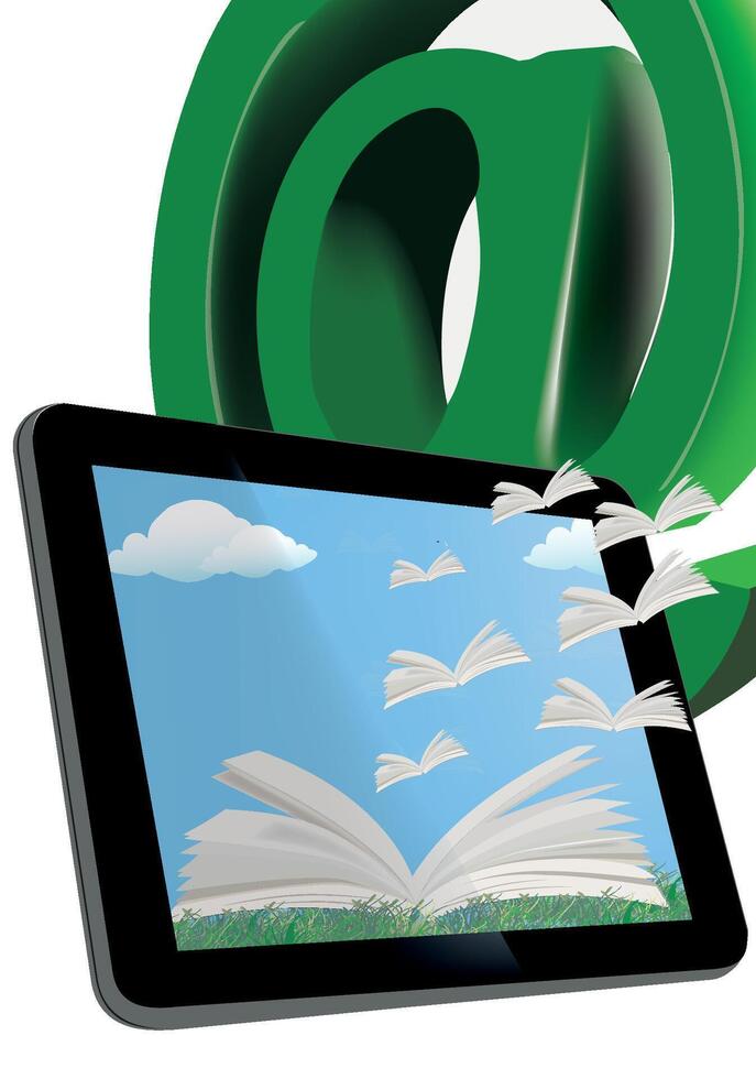Email marketing with tablet vector