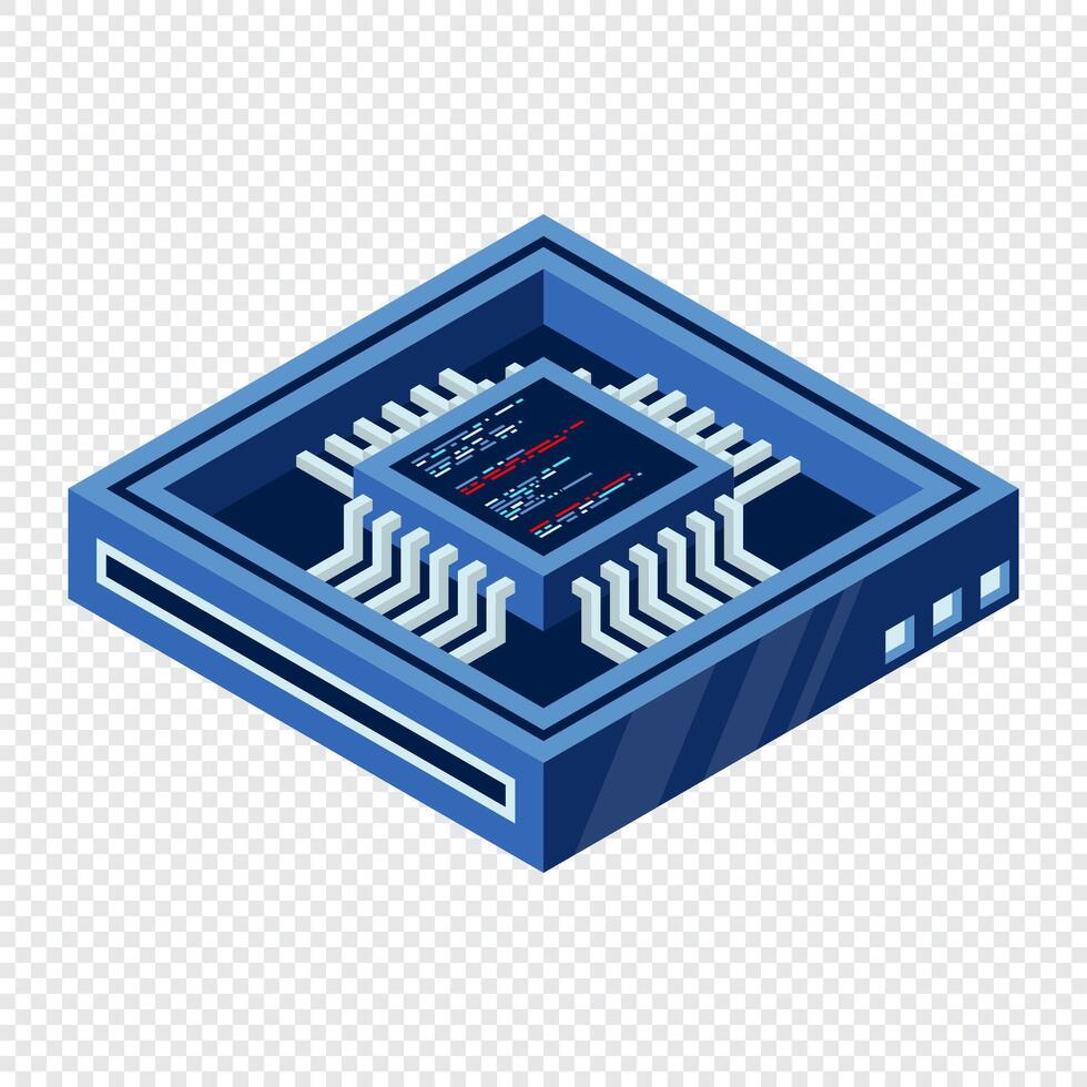 Isometric futuristic server. Isometric database or data center. Abstract blockchain vector