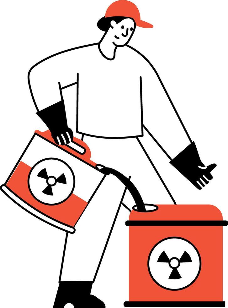 A hand drawn style illustration showing chemical handler vector