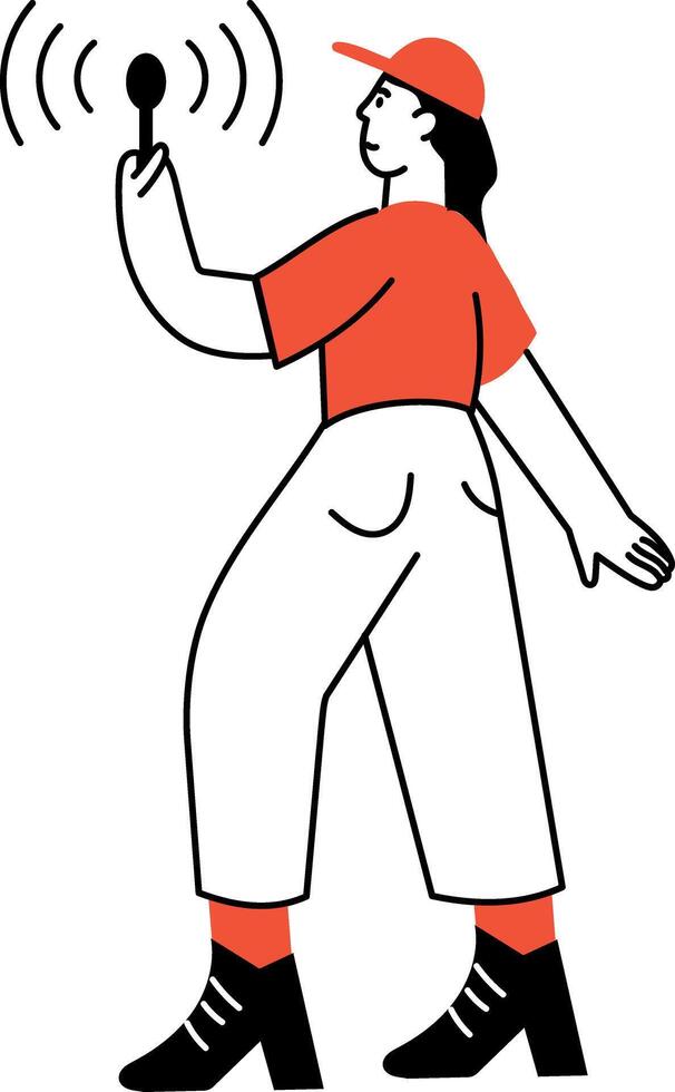 A hand drawn illustration depicting a gas checker vector