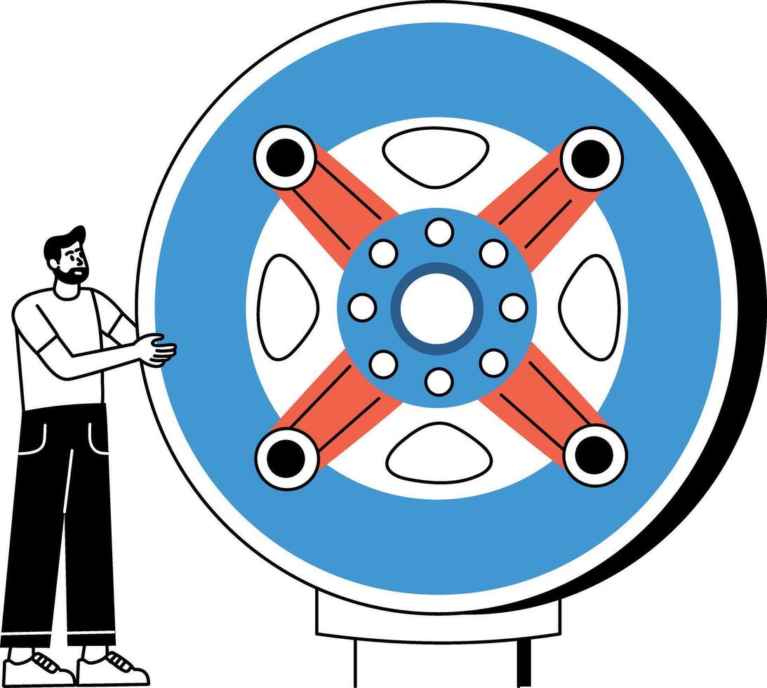 A drawing style illustration of clutch plate vector