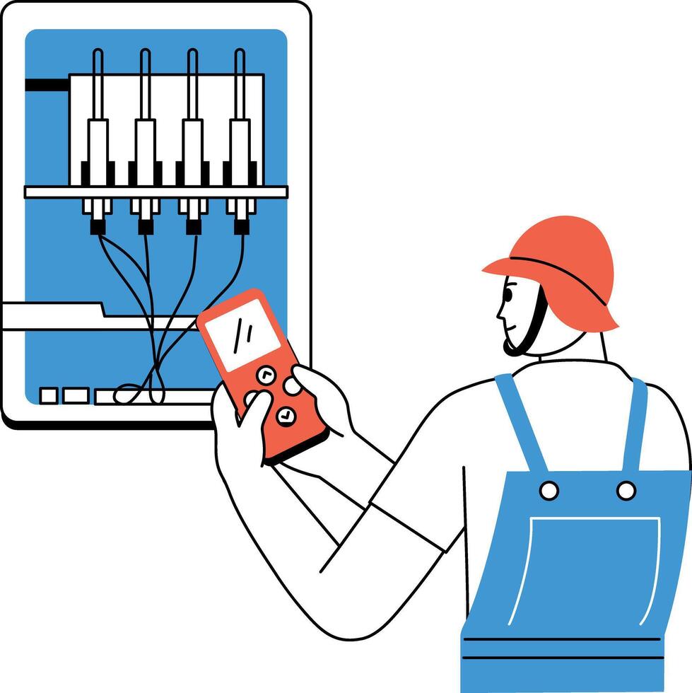 A drawing style illustration of testing machine vector