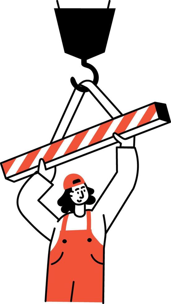 A sketchy style illustration showing a person lifting beam vector