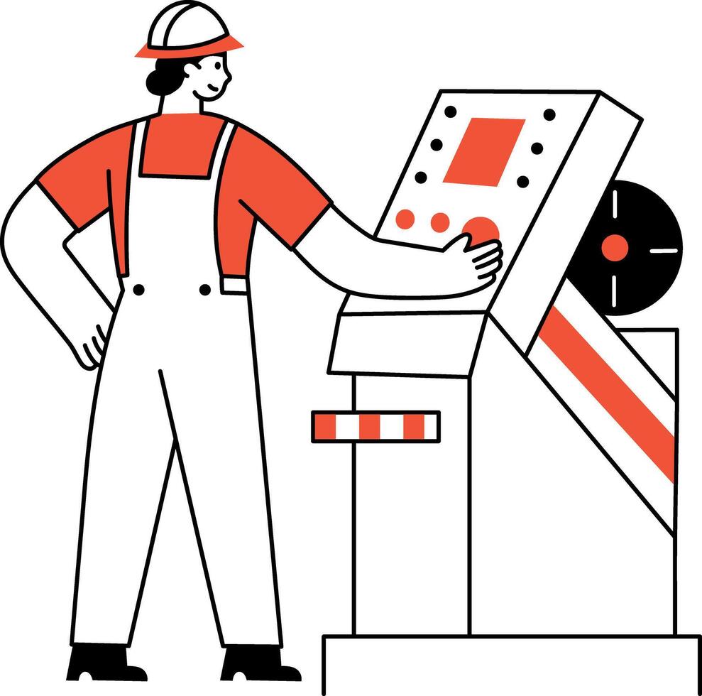 A drawing style illustration showing plan operator vector