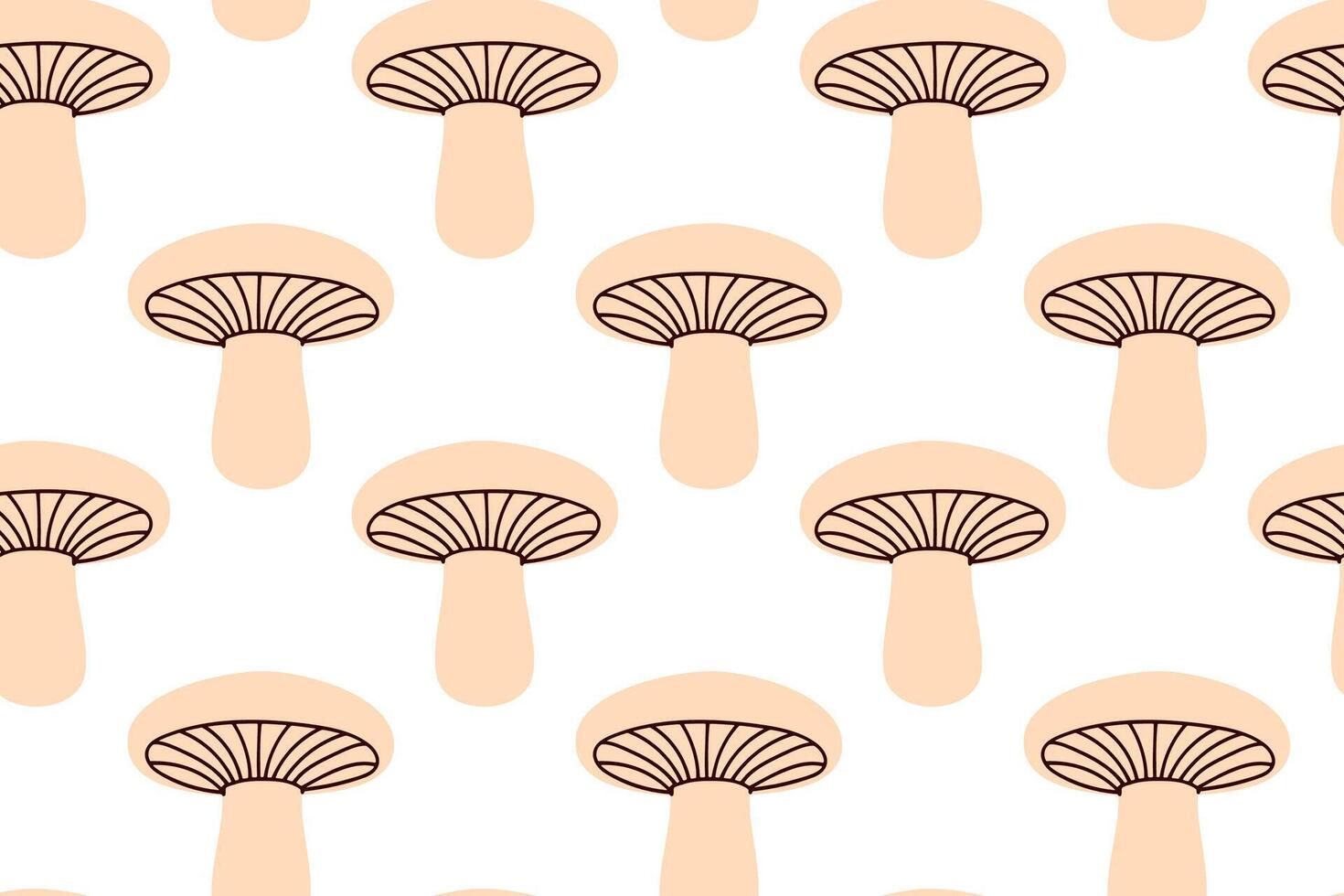 Simple and clean repeating pattern with beige mushrooms, suitable for product packaging, eco prints, and kitchen textiles vector