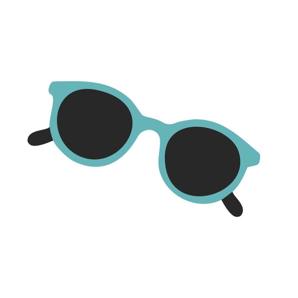 Round blue sunglasses for eye protection and sunny summer days vector