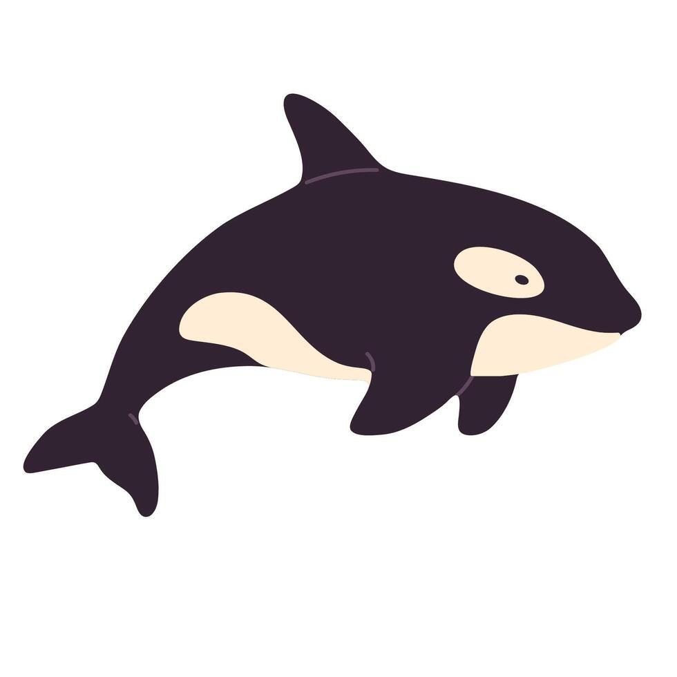 Whale isolated on white background, shown in side view, ideal for marine wildlife, ocean-themed designs, or educational materials vector
