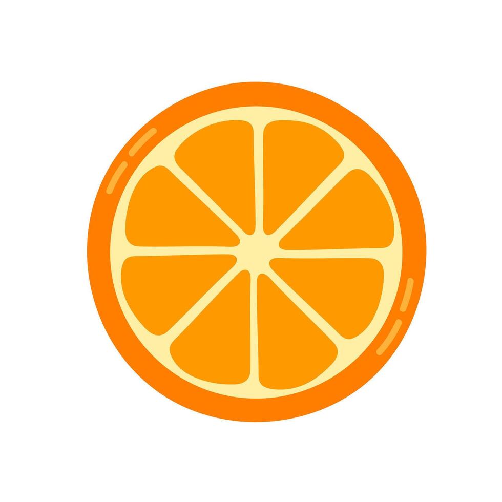 Circular orange slice icon. Great for juice branding, summer prints, or fresh food visuals vector