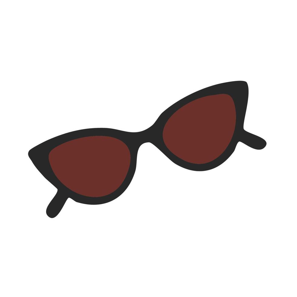 Brown cat-eye sunglasses for summer eye protection and outdoor use vector