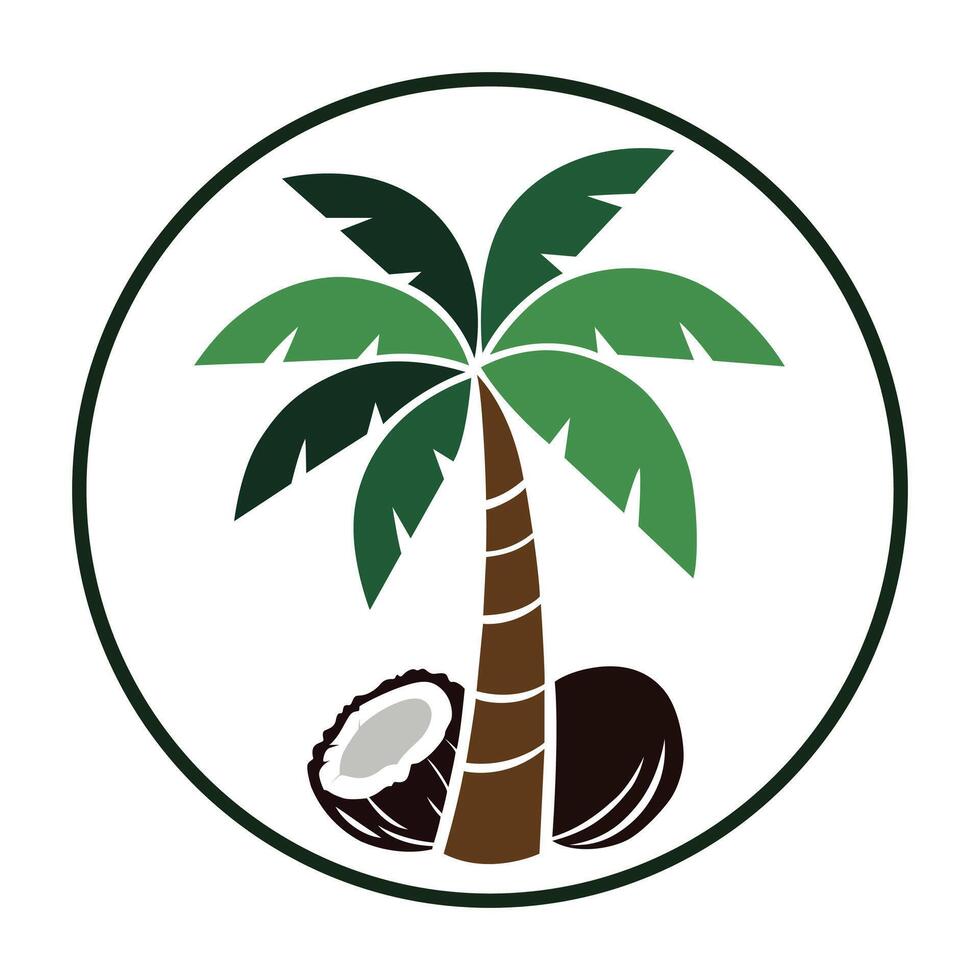 coconut tree and plam tree design vector