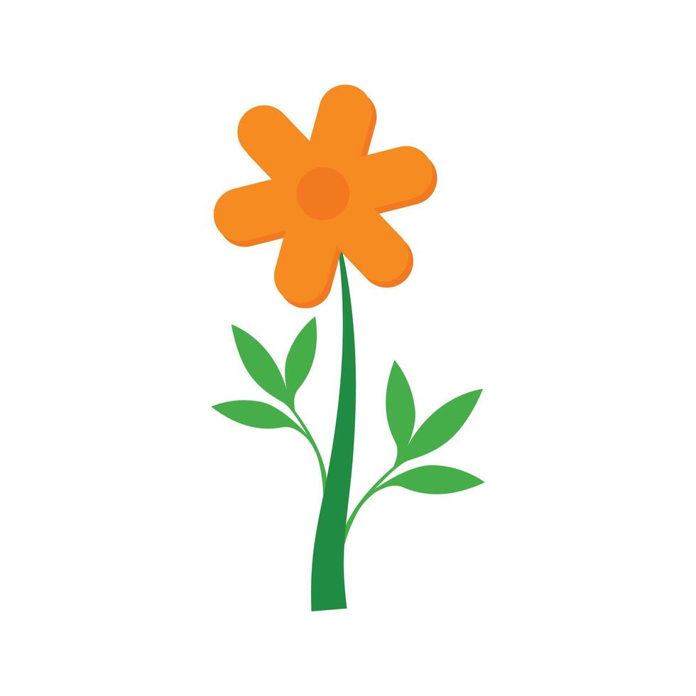 Simple illustration Spring flower growing vector