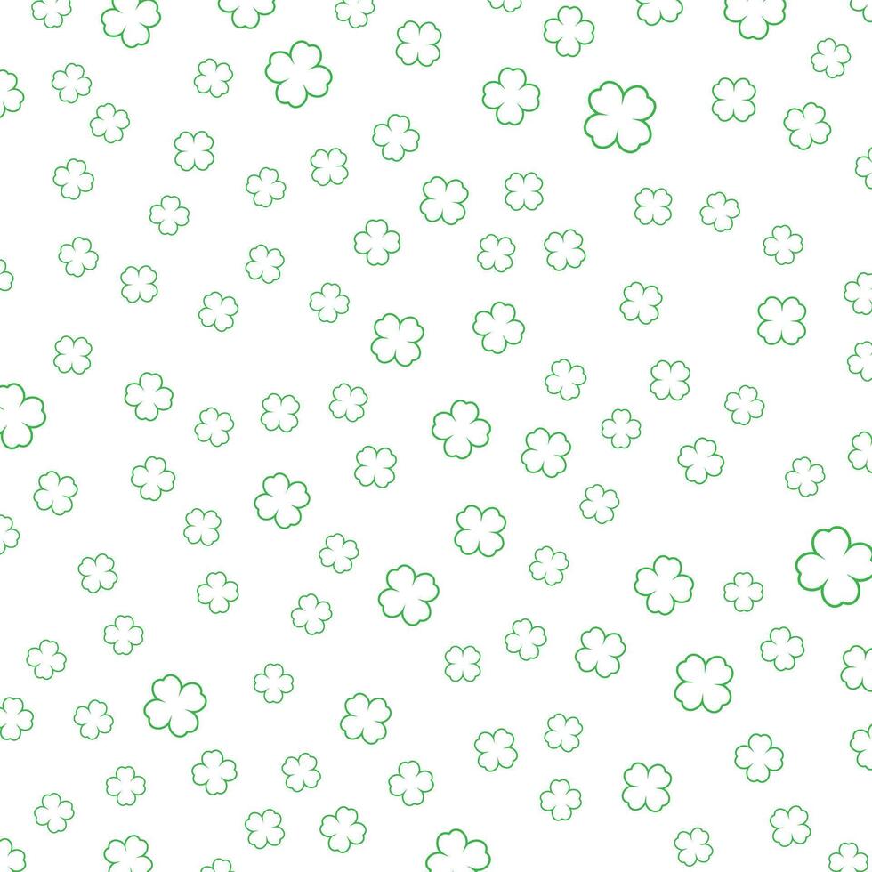 Clover pattern, shamrock leaf, green plant background for Saint Patrick Day. vector