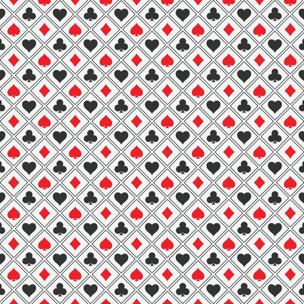 Casino card suits pattern. Poker minimalistic background. Card symbols texture. vector