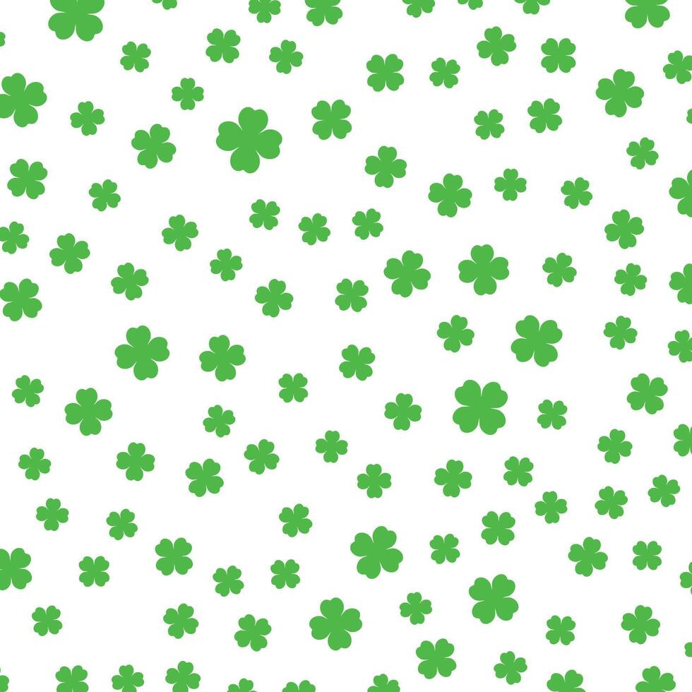 Lucky Saint St Patrick day pattern in green shamrocks clovers four leaf. illustration vector
