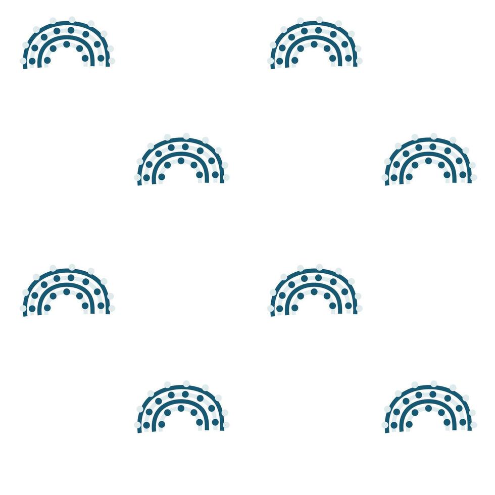 Seamless pattern featuring colorful rainbows with circular designs on a light background vector