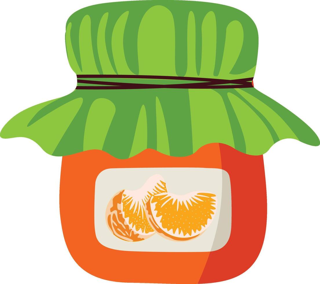 Delicious homemade orange jam in a jar with a label vector