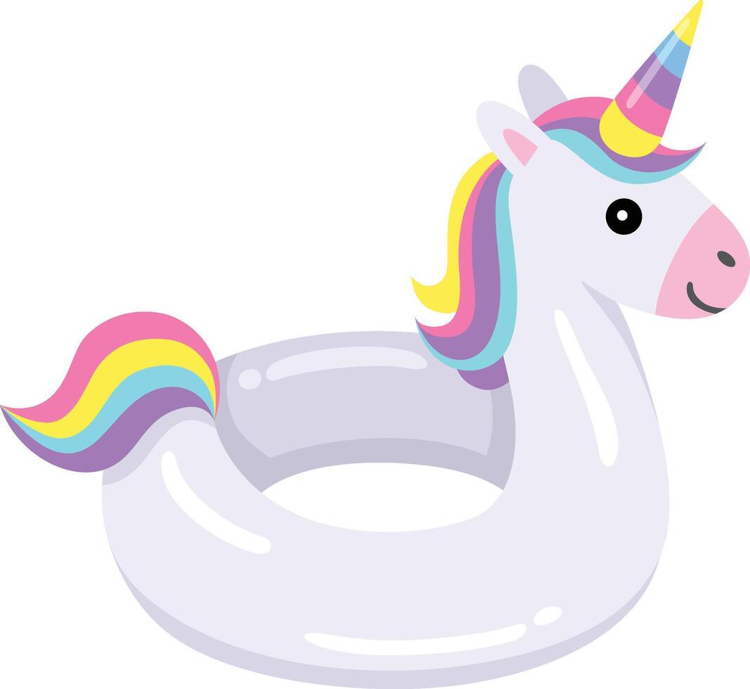 Cute White Unicorn Pool Float for Summer vector