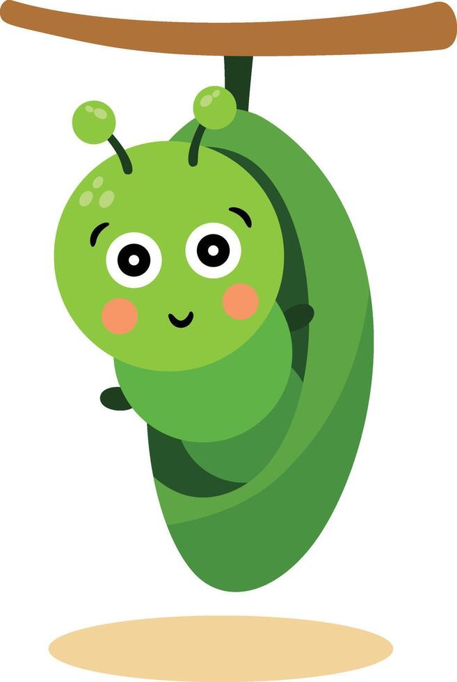 Cute Little Larva Awaiting Transformation vector