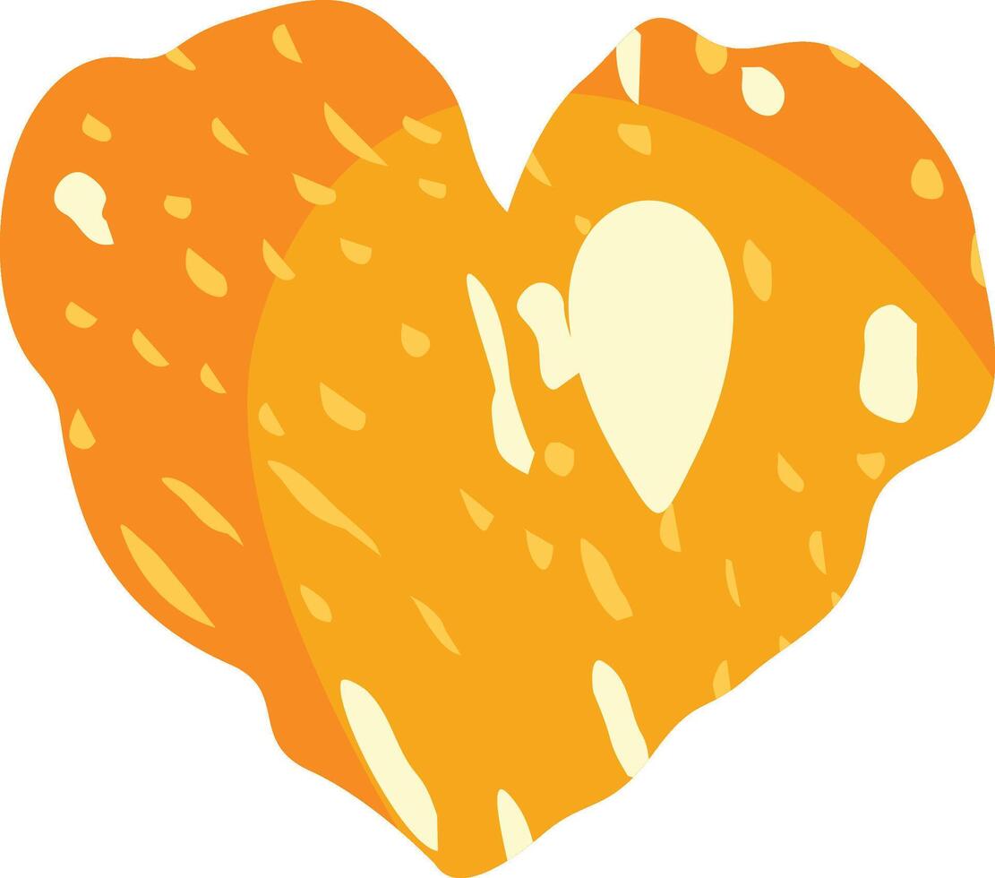 Warm and Textured Orange Heart vector