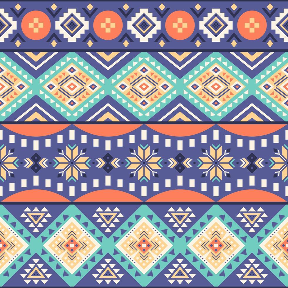 Tribal striped seamless pattern. Geometric aztec background. Can be used in textile design, web design for making of clothes, accessories, decorative paper, wrapping, backpacks, etc. vector