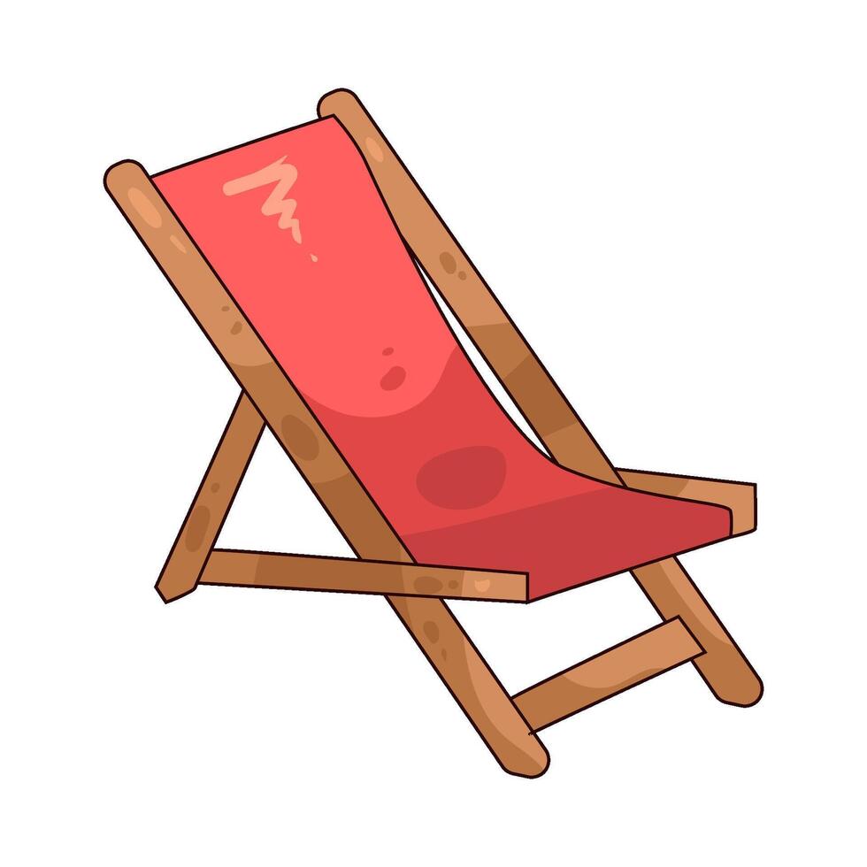 Red Beach Chair vector