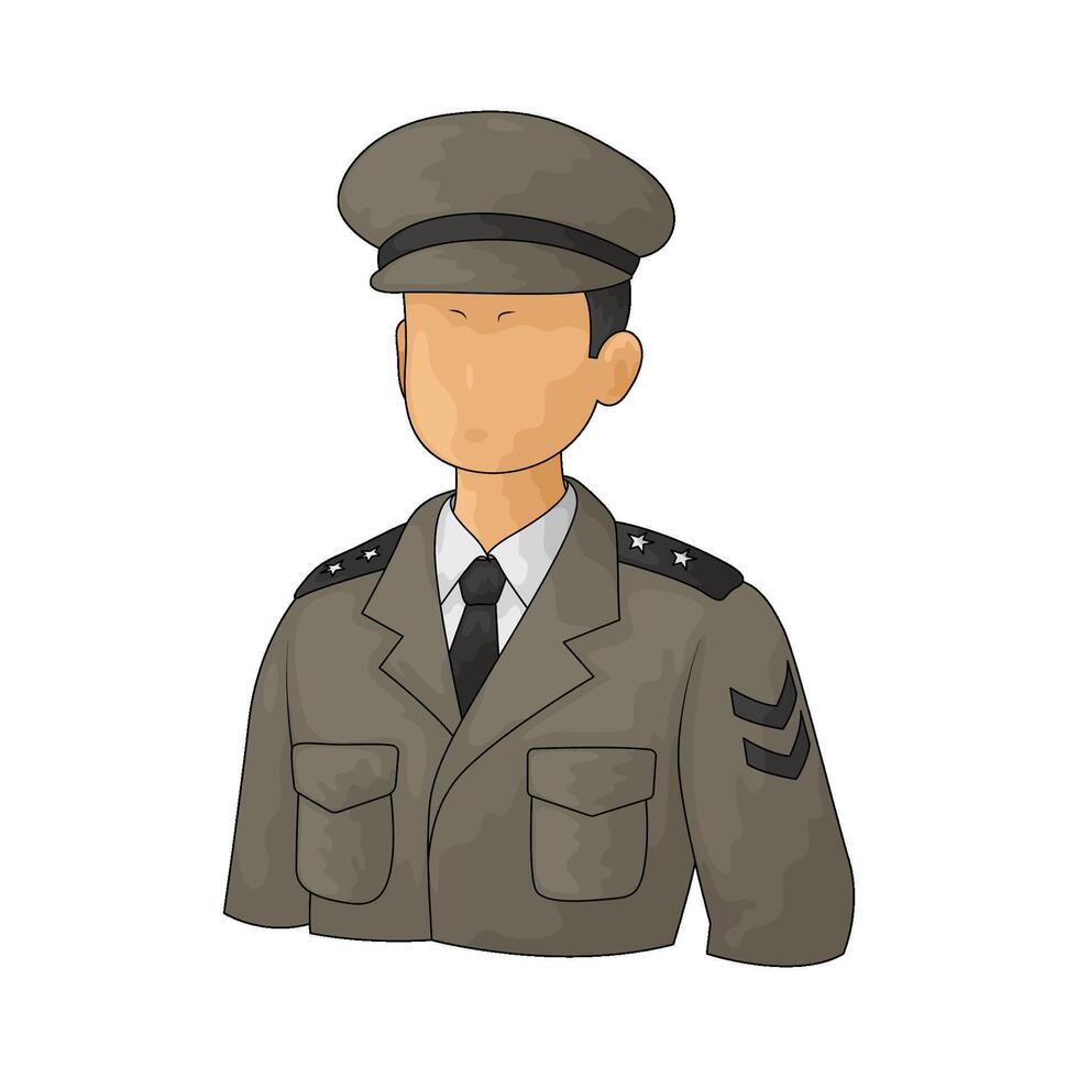 Illustration of Army Officer vector
