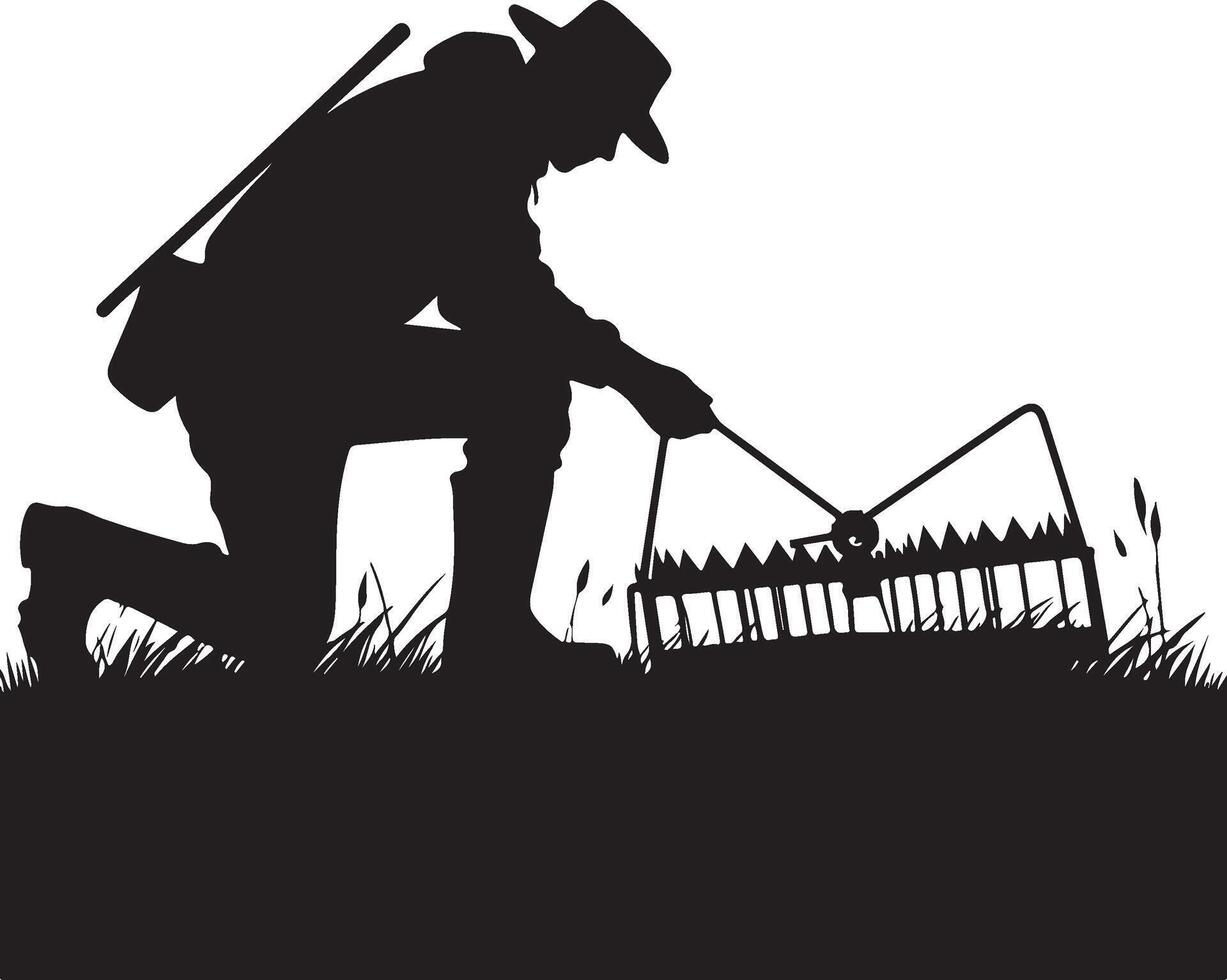 Hunter Silhouette with Binoculars, Wildlife Spotting Tips and Techniques. vector
