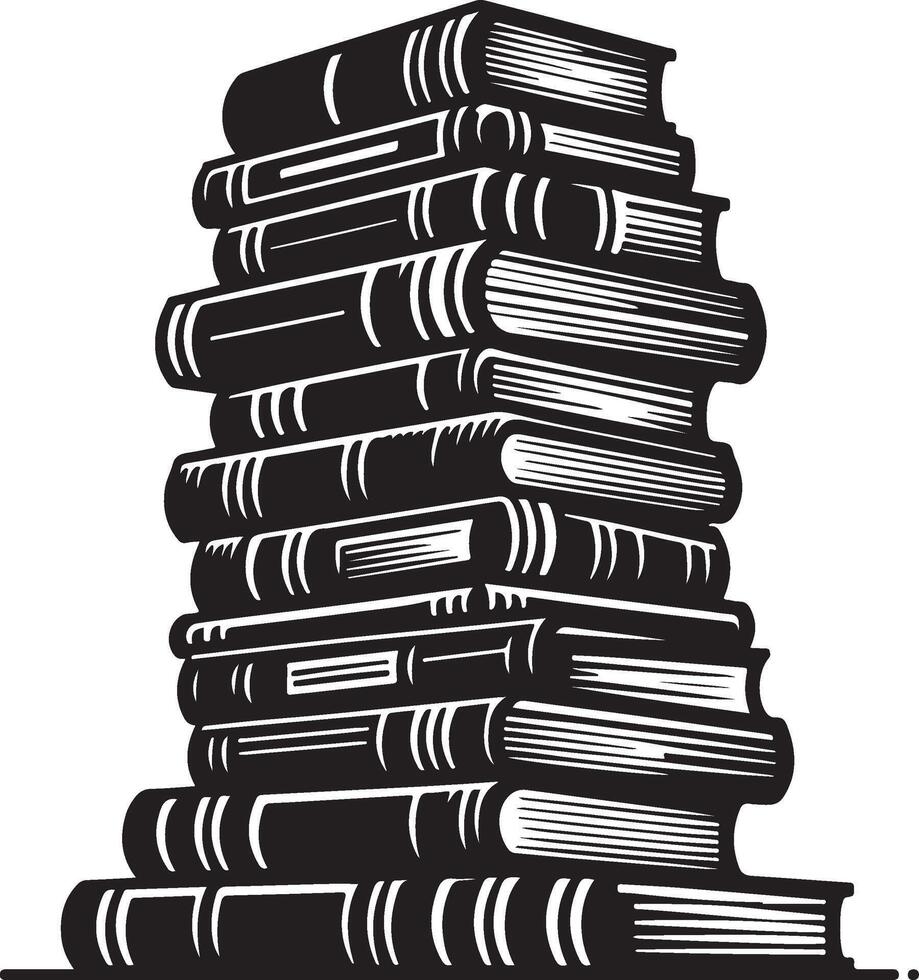 Stack of Books Silhouette , Reading and Education Icon. Stack of Books Silhouette vector