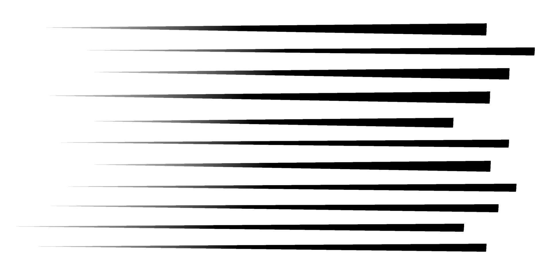 Speed line anime fast effect, manga horizontal motion strips. Comic quick halftone movement. Abstract gradient. vector