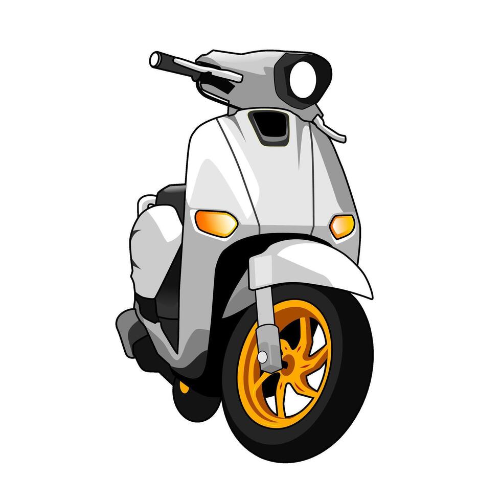 modern light gray scooter illustration vector