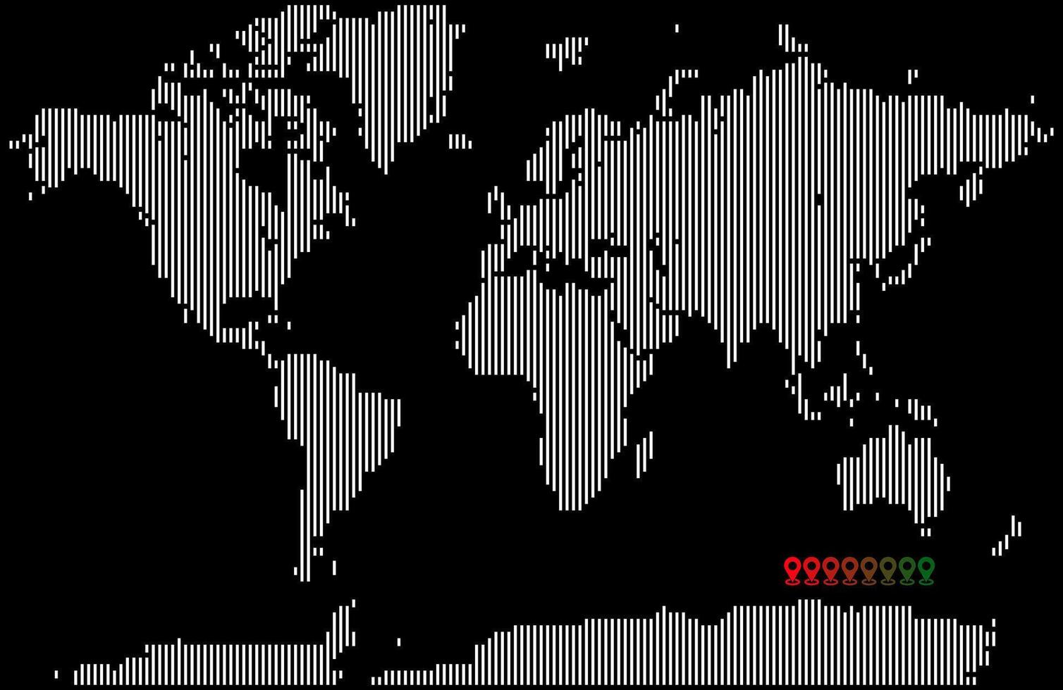 Vertical line shape world map showing abstract continents vector