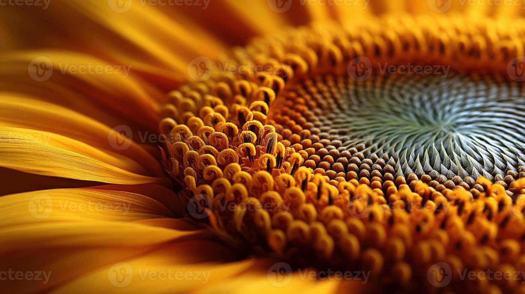 Close up of a blooming vibrant Sunflower on a Summer Day photo