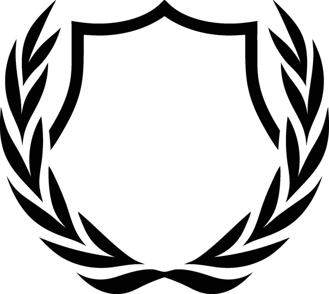 Modern Laurel Wreath and Shield Emblem vector
