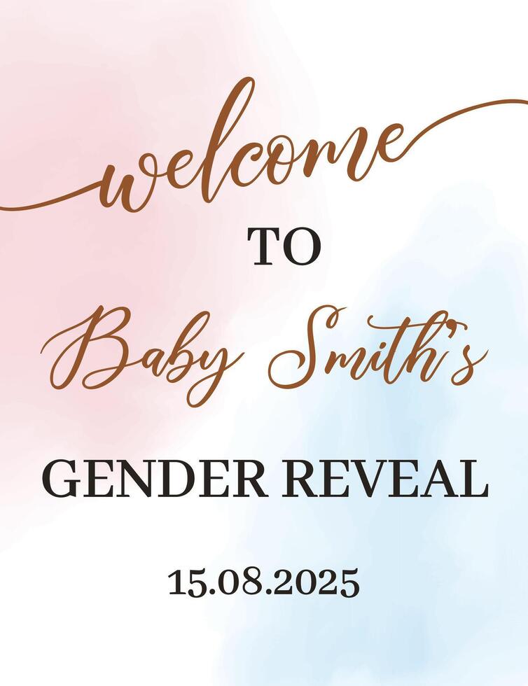 Gender reveal welcome banner Pink and blue color Boy or girl vector