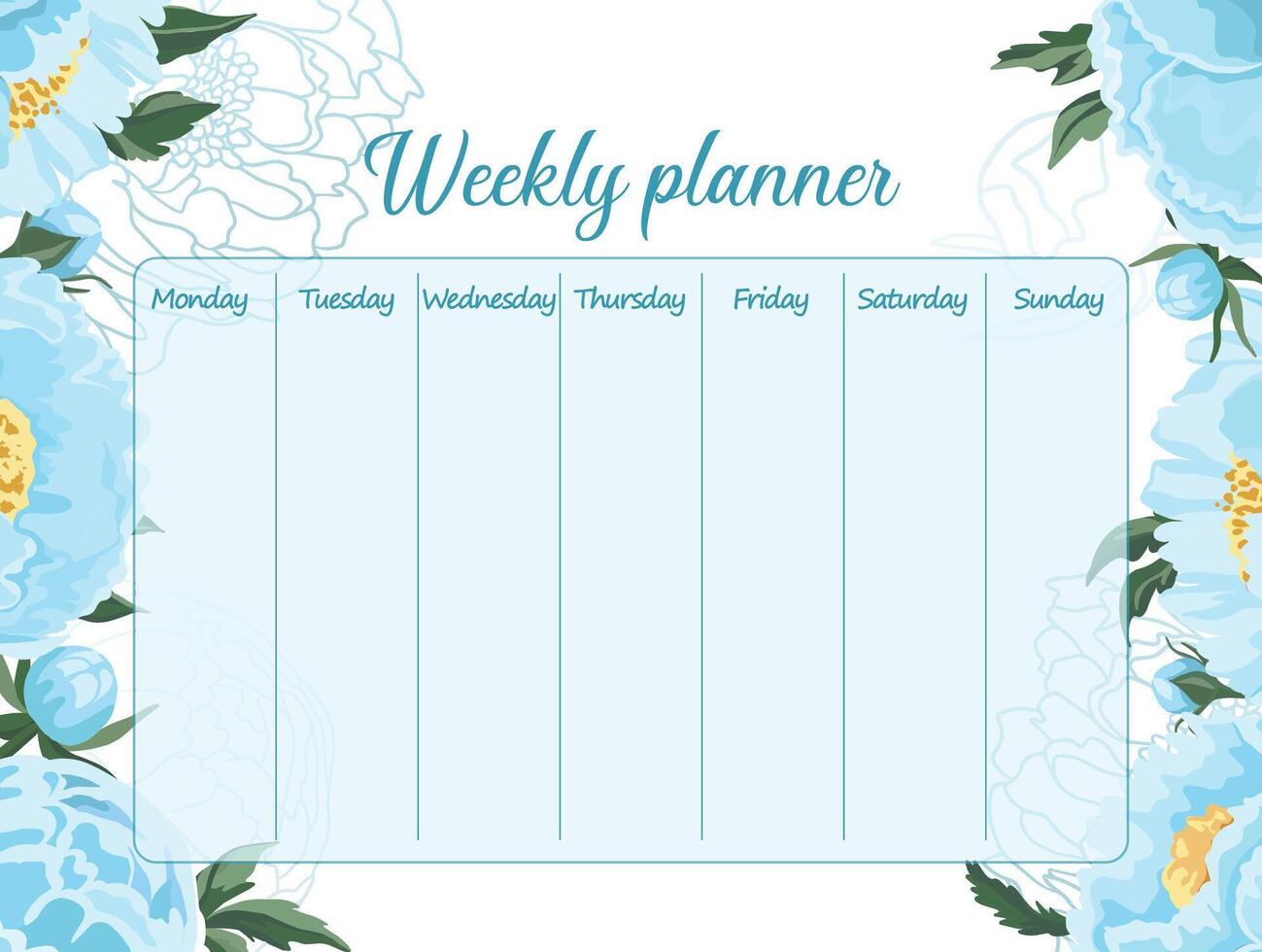 Floral weekly planner template design vector