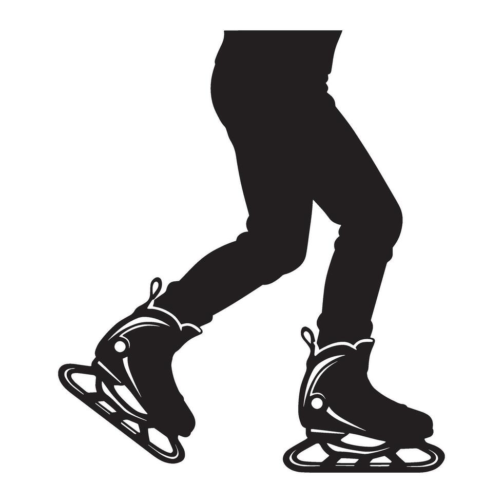 Silhouette of a person ice skating on a white background perfect for designs vector