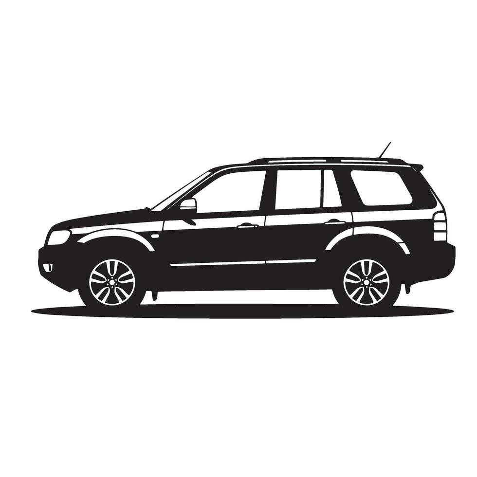 illustration of a black suv car design for transportation and travel concepts vector