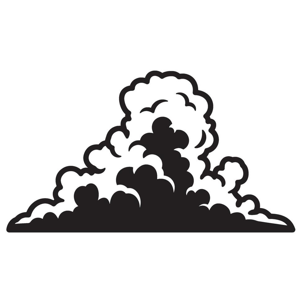 illustration of a dark cloud silhouette isolated on a white background vector