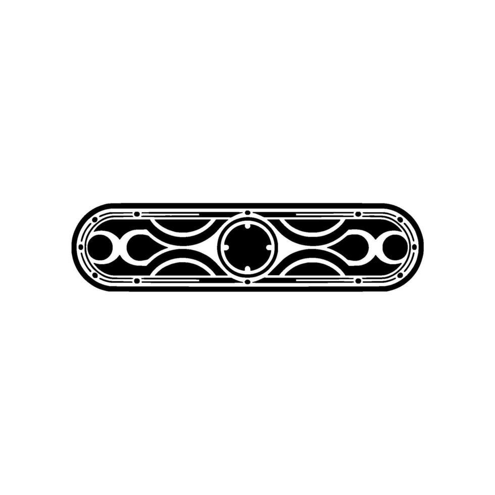 Geometric Art Deco Border Element, Black White, Minimalist vector