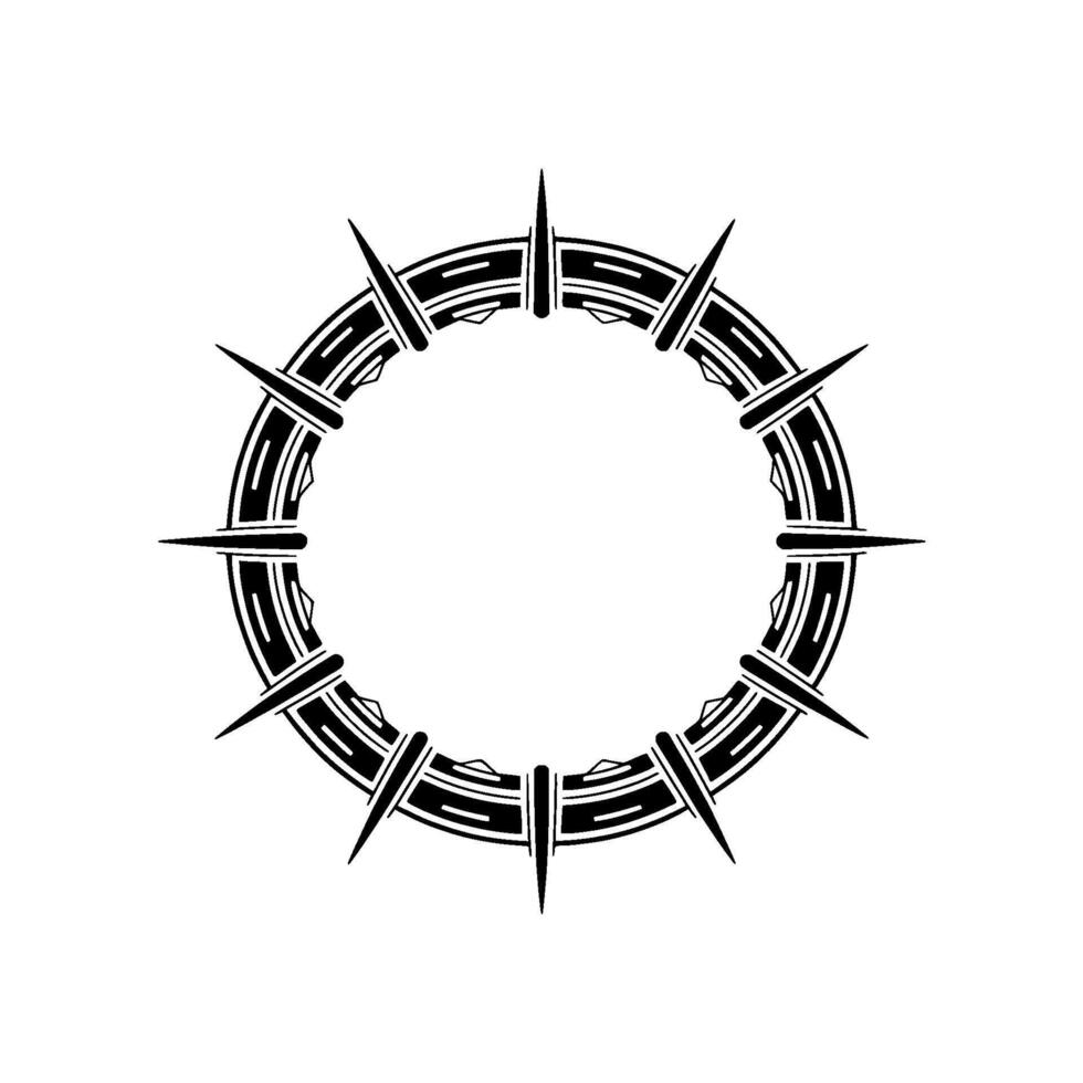 Abstract Circular Thorned on White Background vector