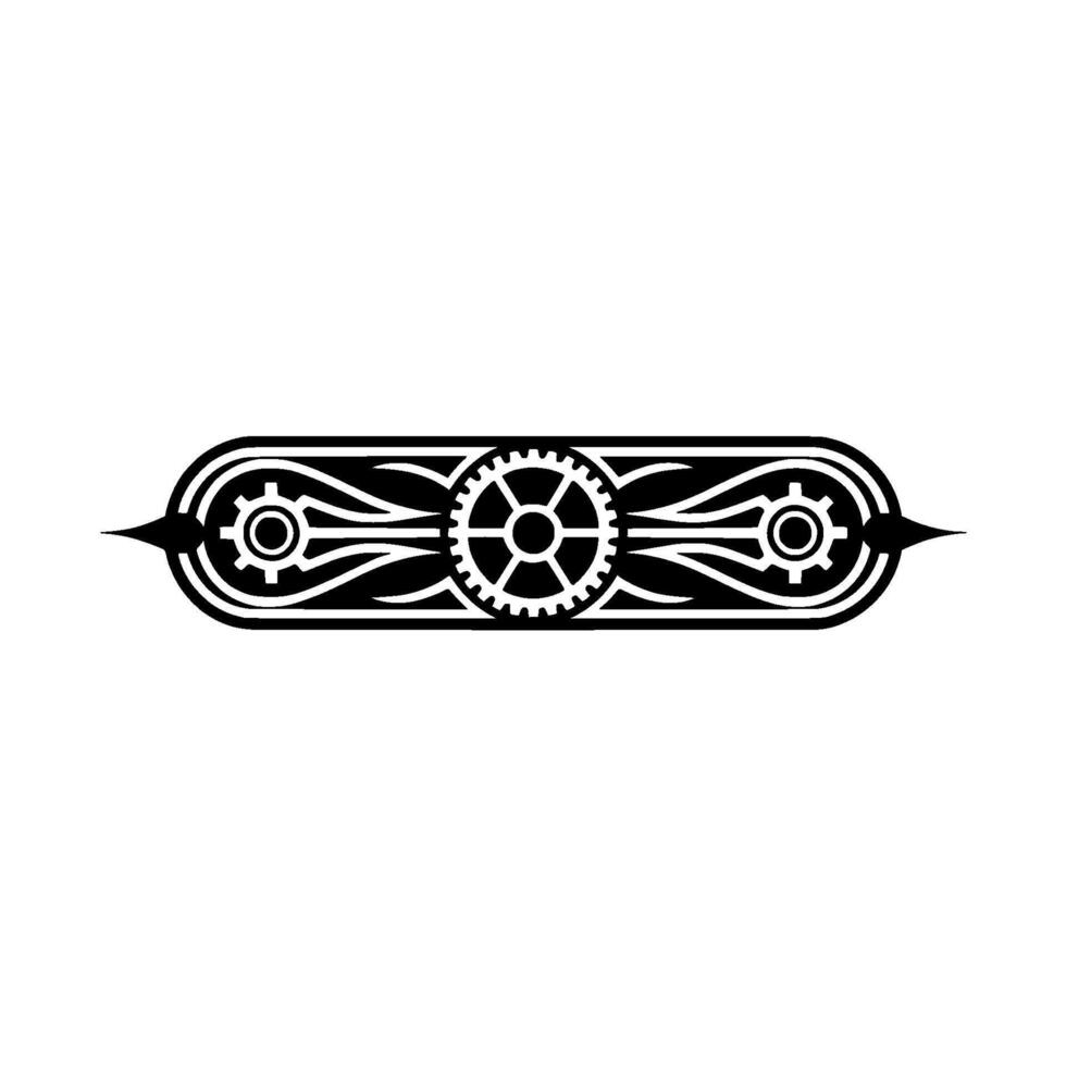 Elegant Steampunk Gear Ornament in Monochrome vector