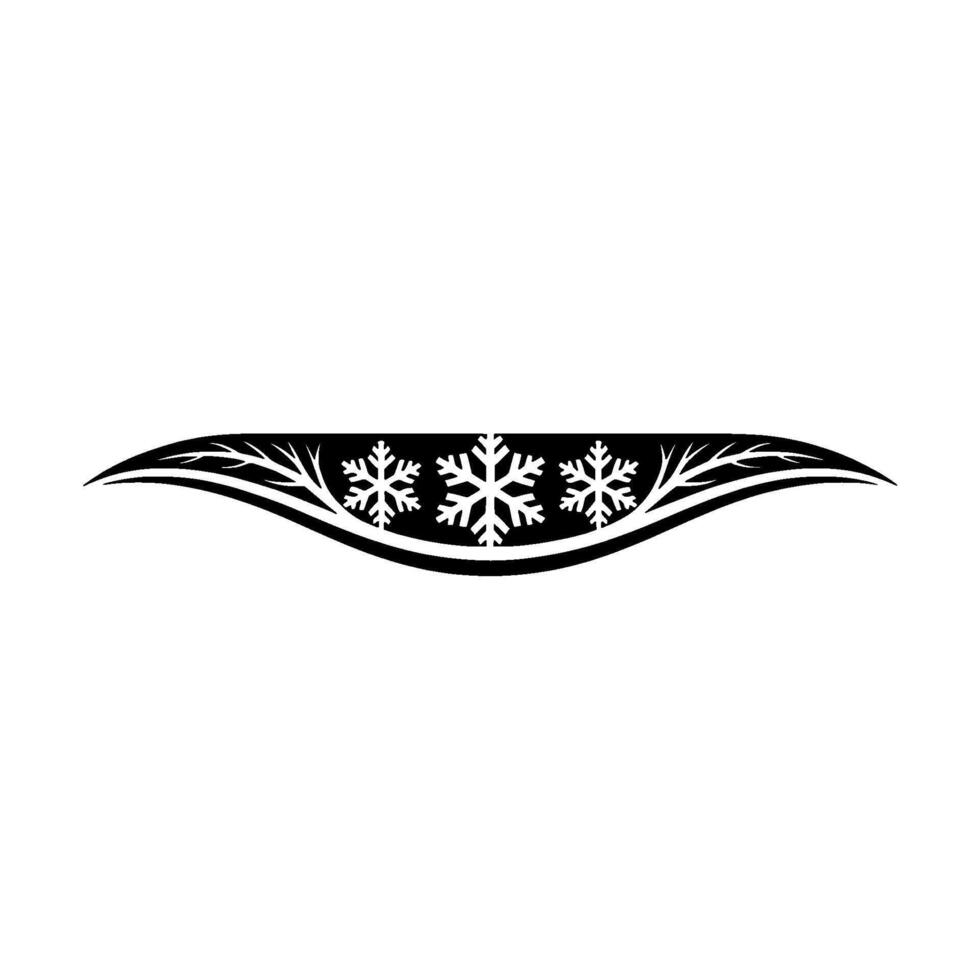 Elegant Snowflake Winter Motif, Black and White Illustration vector