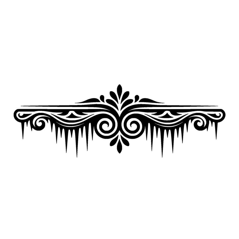 Elegant Black and White Icy Ornament, Illustration vector