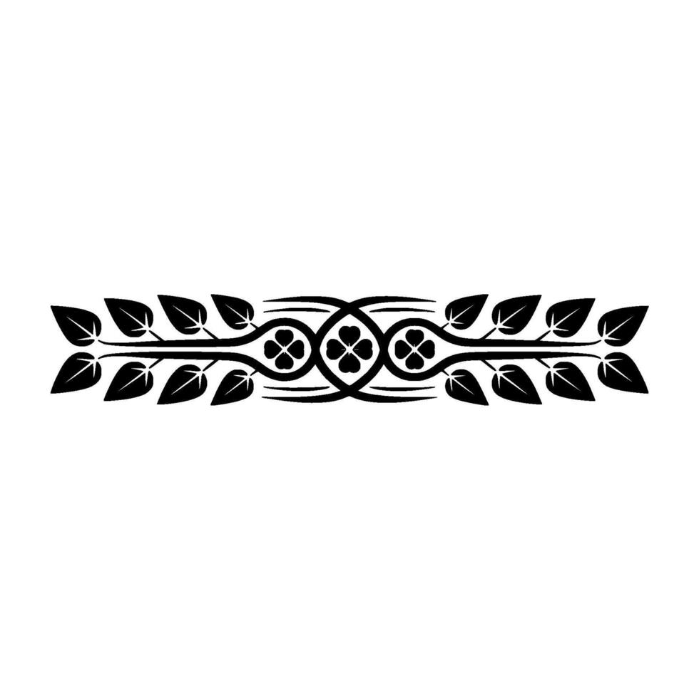 Elegant Black White, Floral Border Element vector