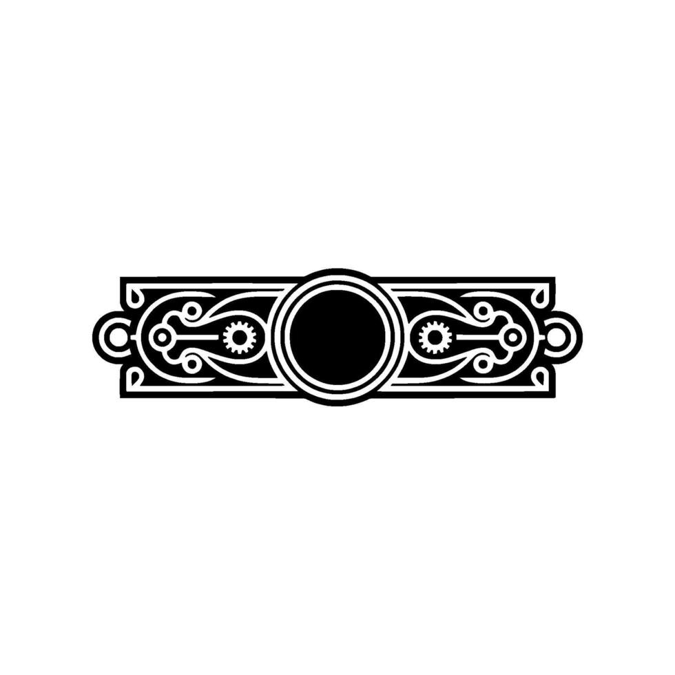 Art Deco Style Decorative Element, Black White, Geometric Pattern vector