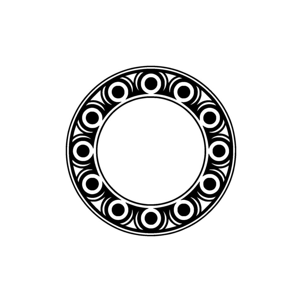 Geometric Circular Pattern, Black and White vector